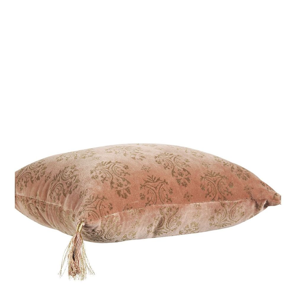 Coussins textile - Housse de coussin AURORE en velours - Rose et doré - 30 x 40 cm - BLANC D'IVOIRE