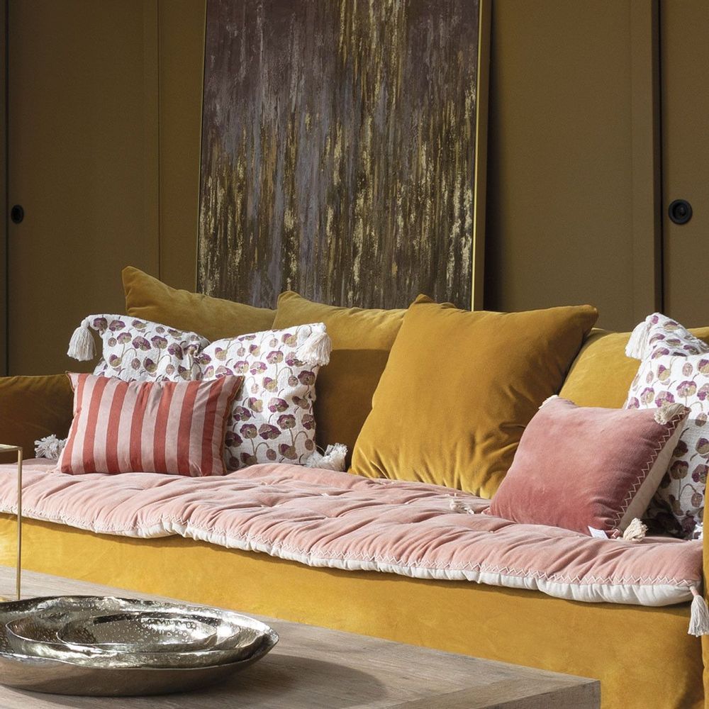 Fabric cushions - POQUELICOT cushion cover in polycotton - 60 x 40 cm - BLANC D'IVOIRE