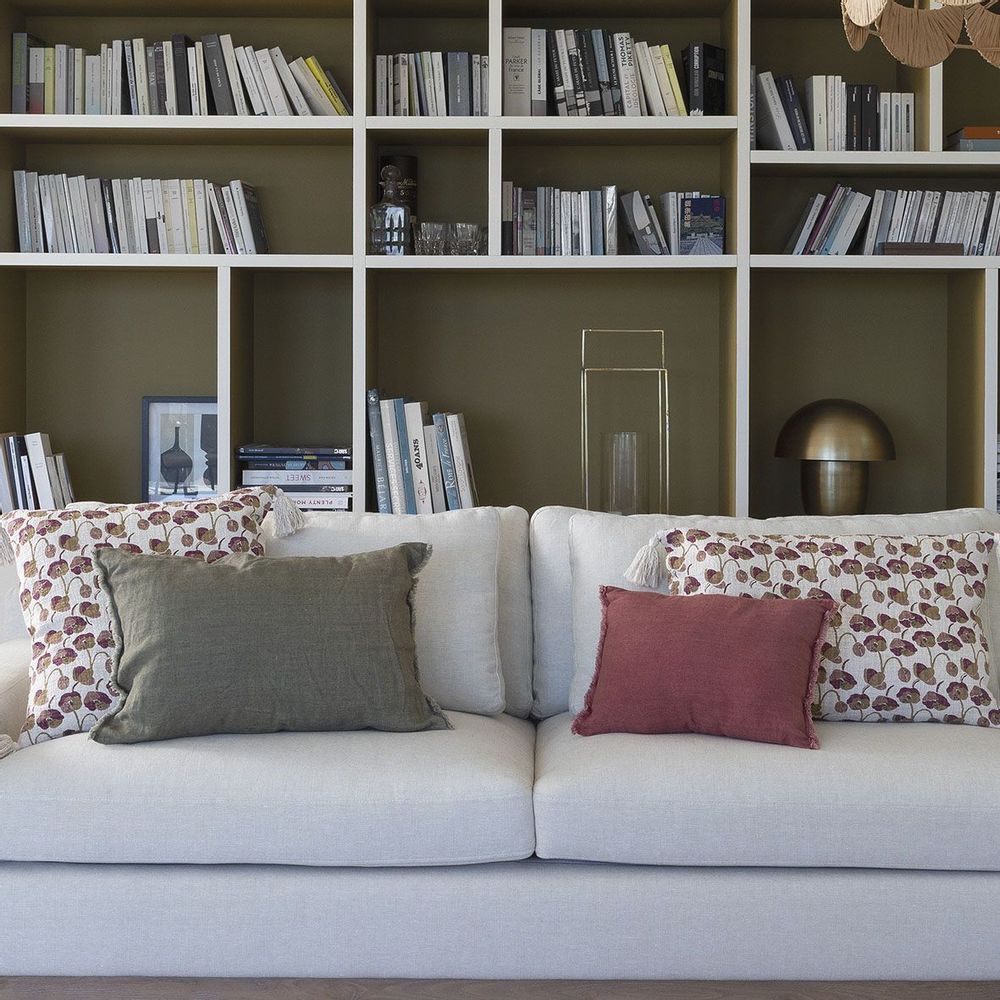Fabric cushions - POQUELICOT cushion cover in polycotton - 60 x 40 cm - BLANC D'IVOIRE