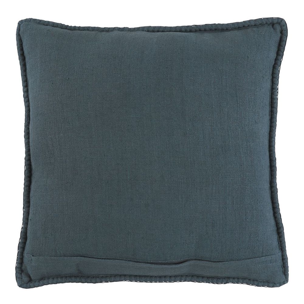 Cushions - LOUISE linen cushion - Petrol - BLANC D'IVOIRE