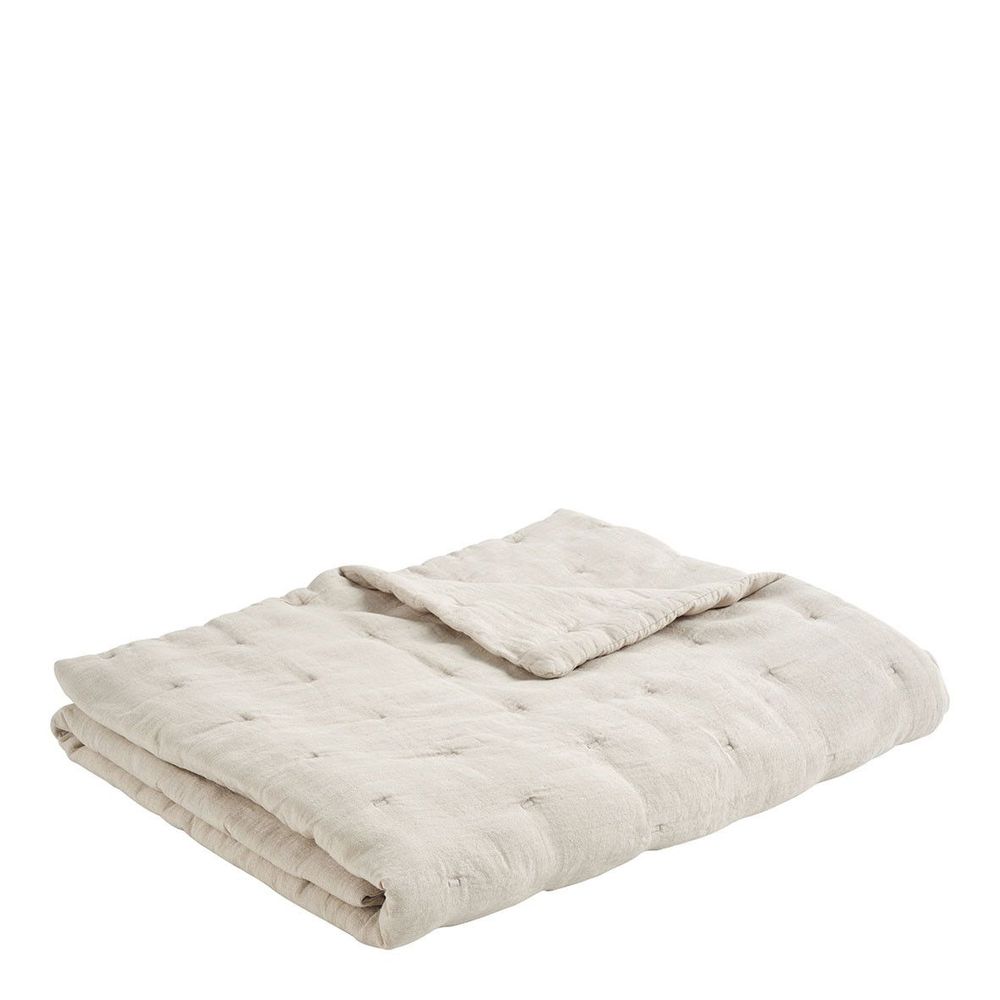 Linge de lit - Couvre-lit CHLOÉ en lin lavé - Ivoire - 230 x 180 cm - BLANC D'IVOIRE