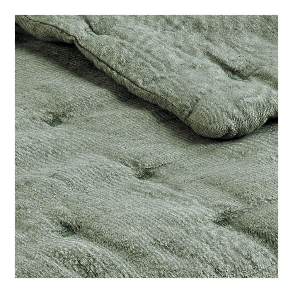 Bed linens - CHLOÉ bedspread in washed linen - Celadon - 230 x 180 cm - BLANC D'IVOIRE