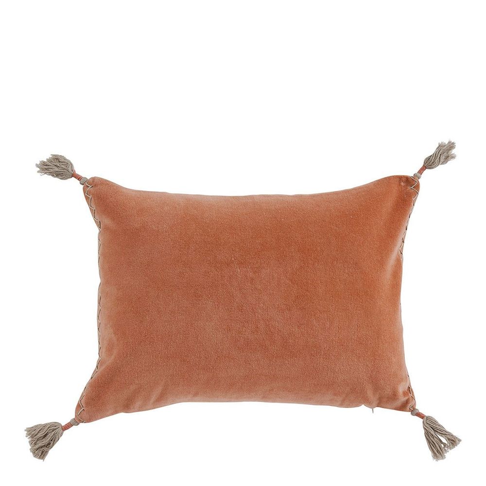 Fabric cushions - MATTEO cushion cover in cotton and linen velvet - Blush - 30 x 40 cm - BLANC D'IVOIRE
