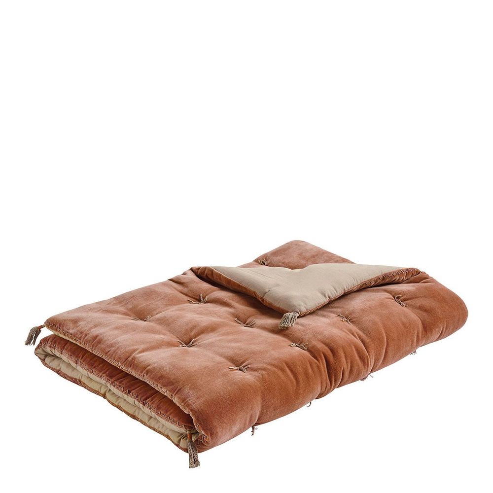 Canapés - Futon MATTEO en velours de coton et lin - Blush - 180 x 80 cm - BLANC D'IVOIRE