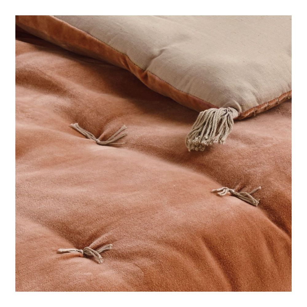 Canapés - Futon MATTEO en velours de coton et lin - Blush - 180 x 80 cm - BLANC D'IVOIRE