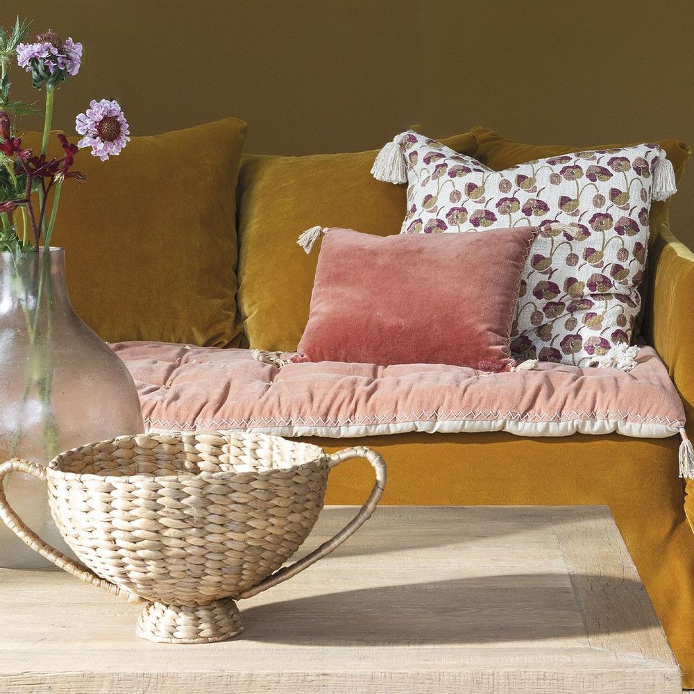 Fabric cushions - POQUELICOT cushion cover in polycotton - 50 x 50 cm - BLANC D'IVOIRE