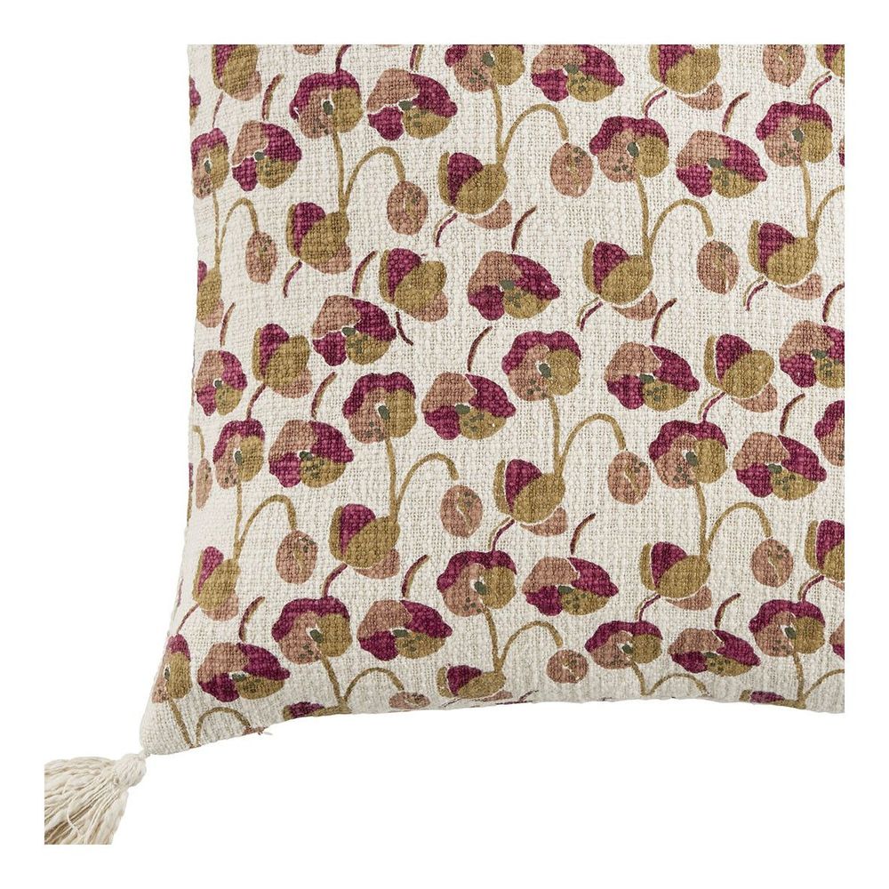 Fabric cushions - POQUELICOT cushion cover in polycotton - 50 x 50 cm - BLANC D'IVOIRE