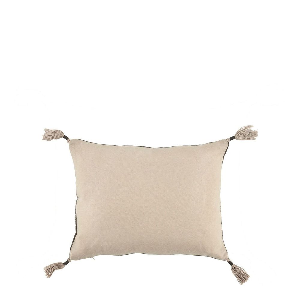 Coussins textile - Housse de coussin MATTEO en velours de coton et lin - Gris charbon - 30 x 40 cm - BLANC D'IVOIRE