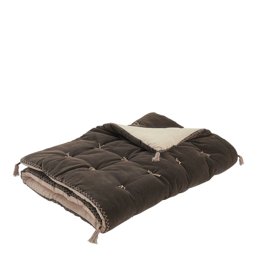 Canapés - Futon MATTEO en velours de coton et lin - Gris charbon - 180 x 80 cm - BLANC D'IVOIRE