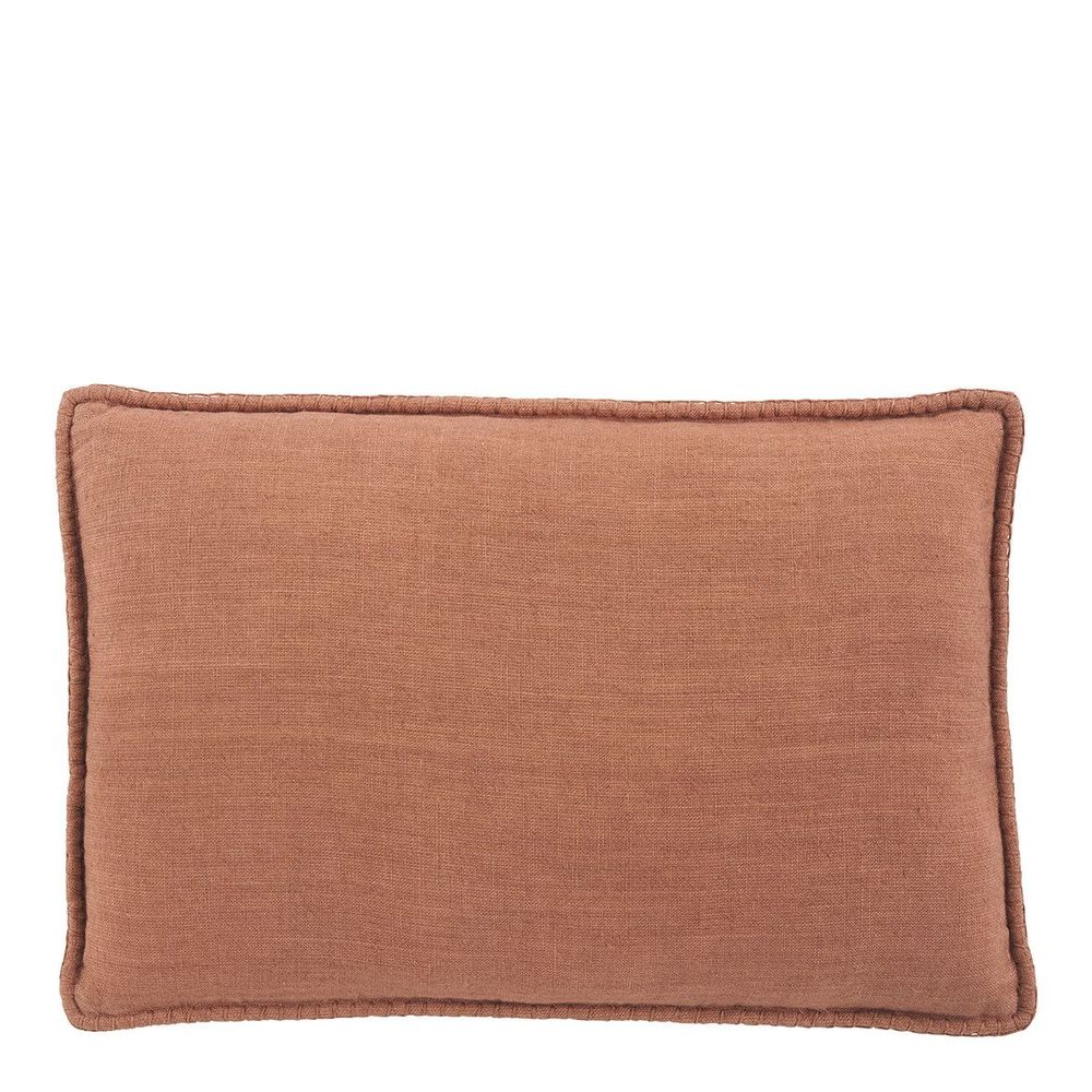 Coussins - Coussin LOUISE lin - Terracotta - BLANC D'IVOIRE