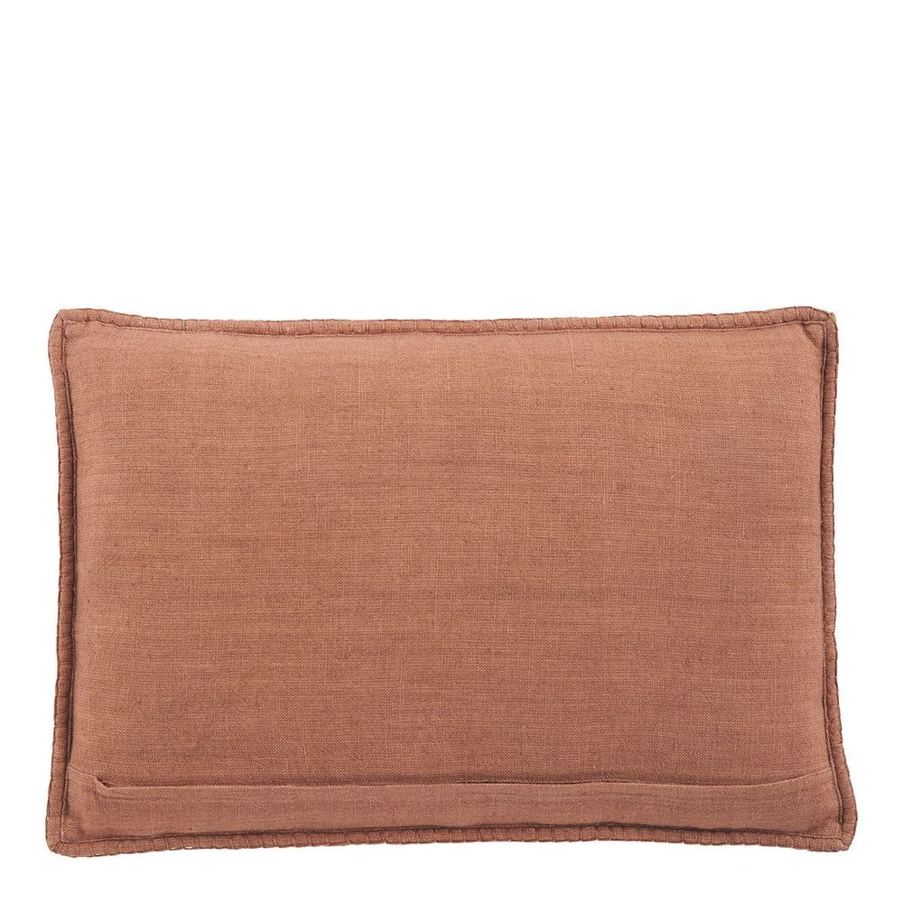 Coussins - Coussin LOUISE lin - Terracotta - BLANC D'IVOIRE