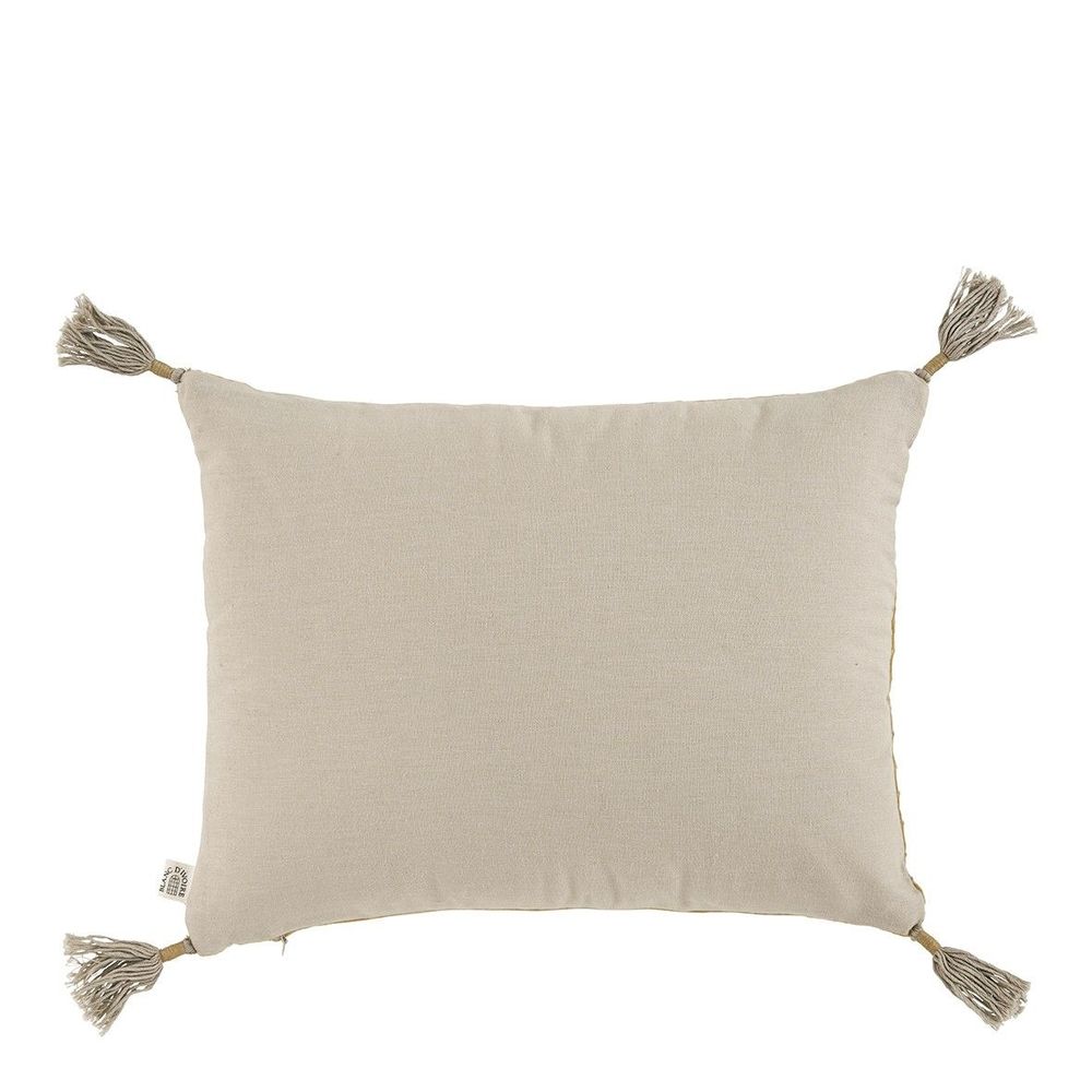 Coussins textile - Housse de coussin MATTEO en velours de coton et lin - Safran - 30 x 40 cm - BLANC D'IVOIRE