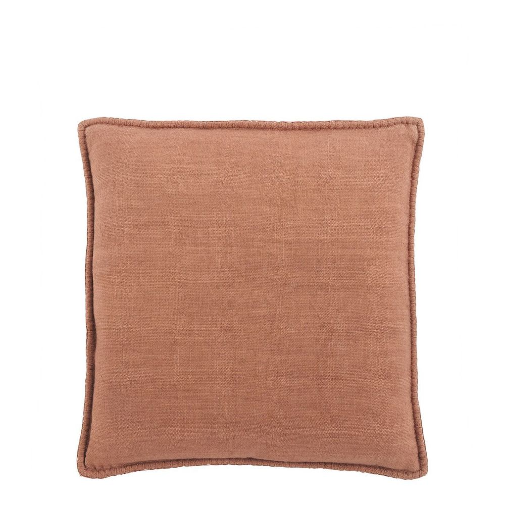 Coussins - Coussin LOUISE lin - Terracotta - BLANC D'IVOIRE