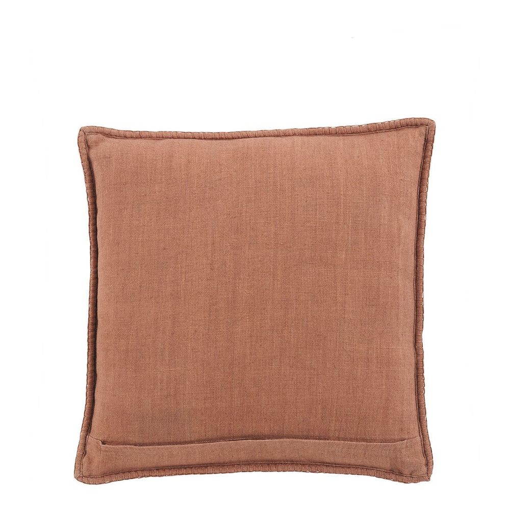 Coussins - Coussin LOUISE lin - Terracotta - BLANC D'IVOIRE