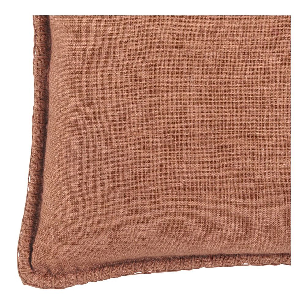 Coussins - Coussin LOUISE lin - Terracotta - BLANC D'IVOIRE