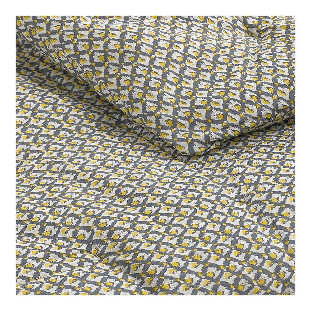 Canapés - Futon ALBERT gris et jaune - BLANC D'IVOIRE