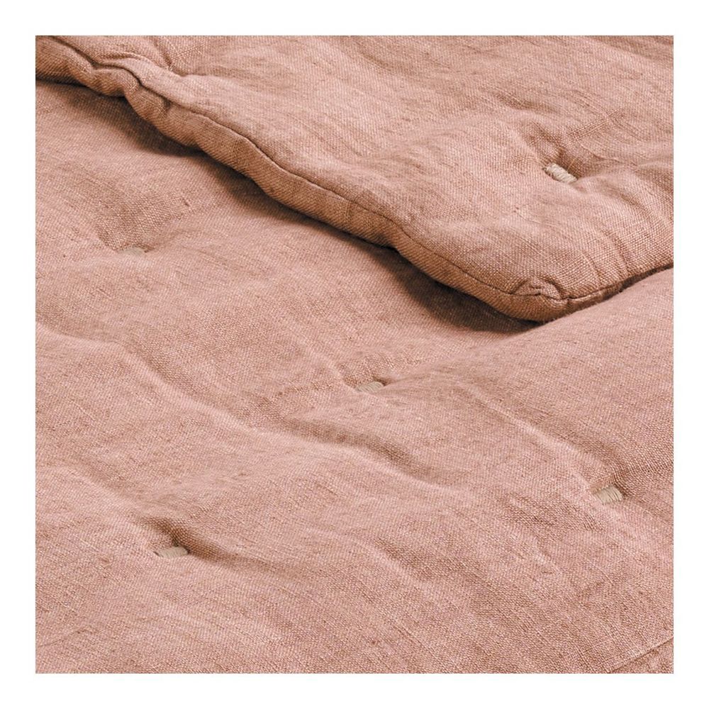Linge de lit - Couvre-lit CHLOÉ en lin lavé - Blush - 230 x 180 cm - BLANC D'IVOIRE
