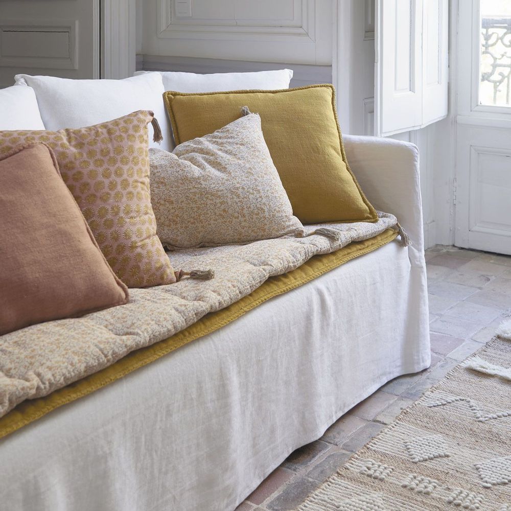 Sofas - LOUISE linen futon - Saffron - BLANC D'IVOIRE