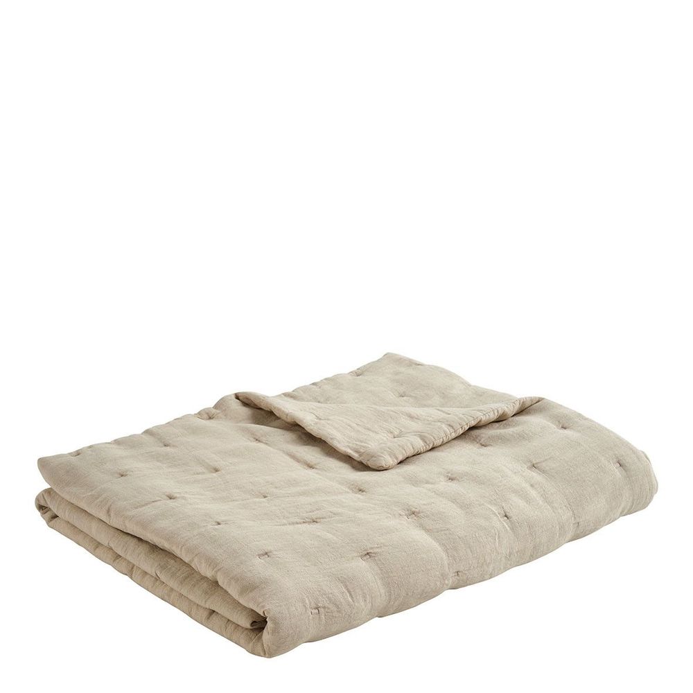 Bed linens - CHLOÉ bedspread in washed linen - Natural - 230 x 180 cm - BLANC D'IVOIRE