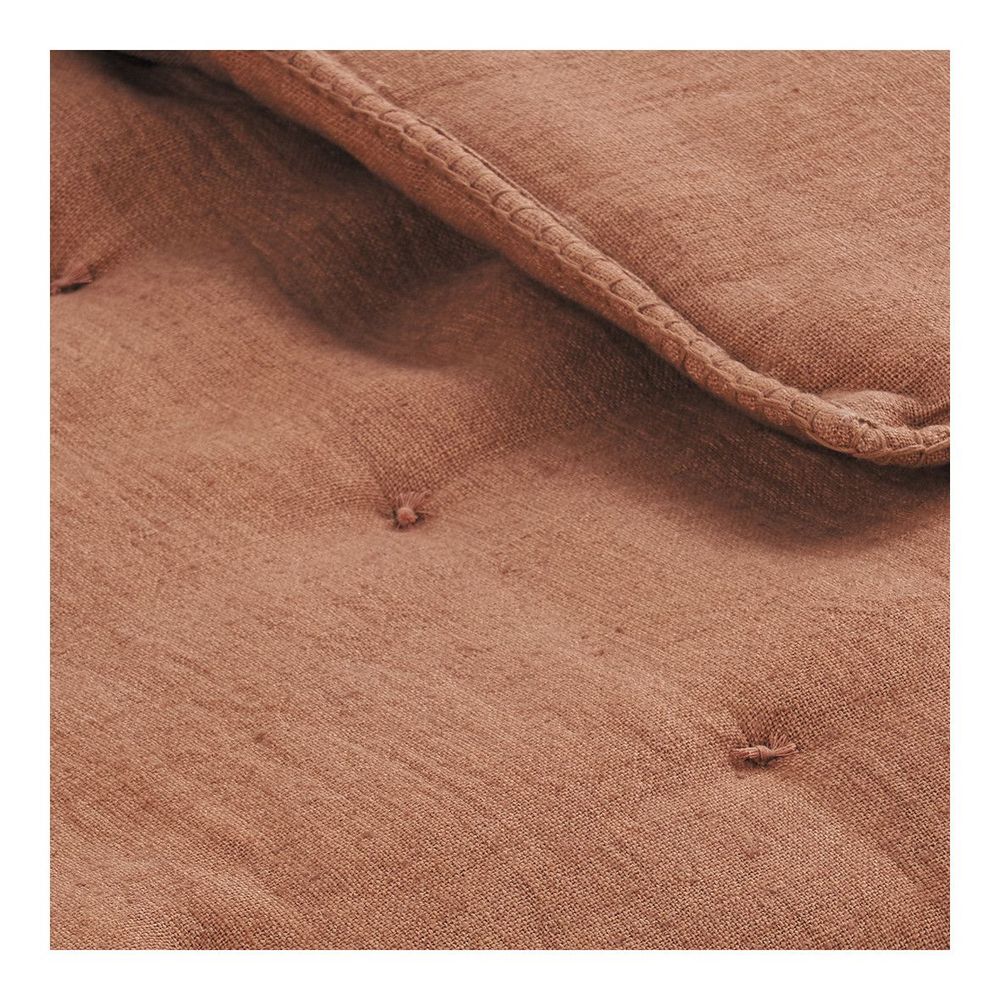 Canapés - Futon LOUISE lin - Terracotta - BLANC D'IVOIRE