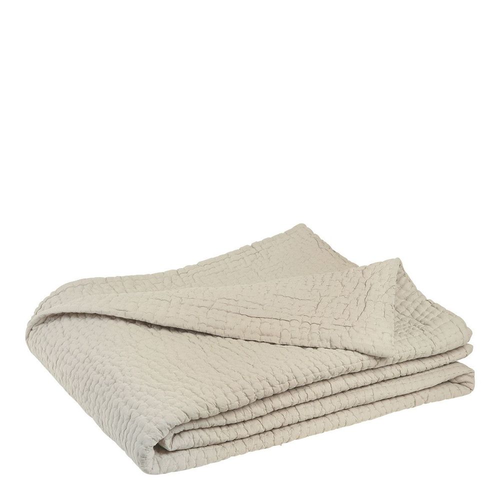 Bed linens - CÉSAR cotton bedspread - Mastic - 270 x 260 cm - BLANC D'IVOIRE