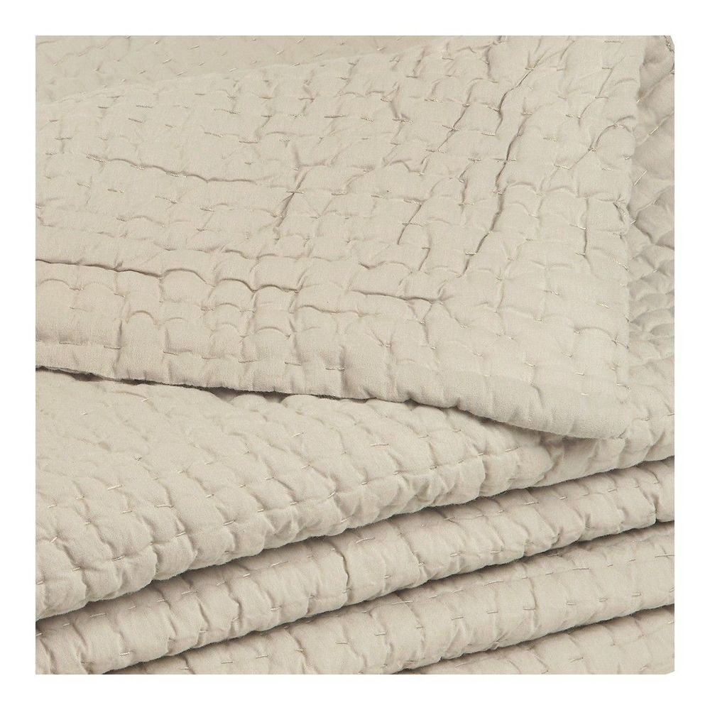 Bed linens - CÉSAR cotton bedspread - Mastic - 270 x 260 cm - BLANC D'IVOIRE