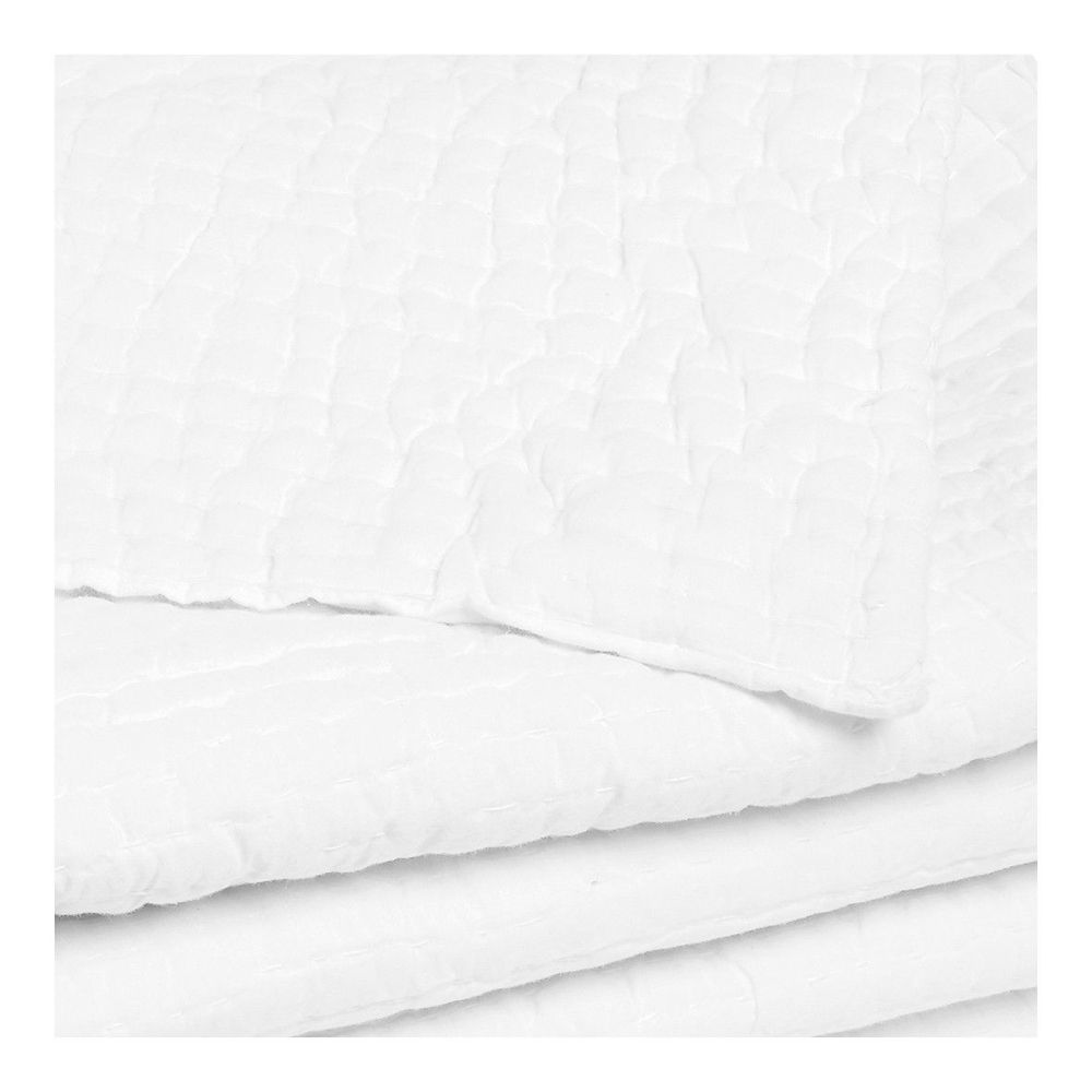 Linge de lit - Dessus de lit CÉSAR coton - Blanc - 270 x 260 cm - BLANC D'IVOIRE