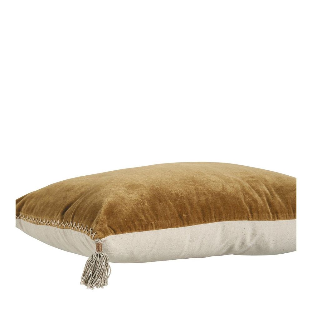 Fabric cushions - MATTEO cushion cover in cotton and linen velvet - Bronze - 60 x 40 cm - BLANC D'IVOIRE