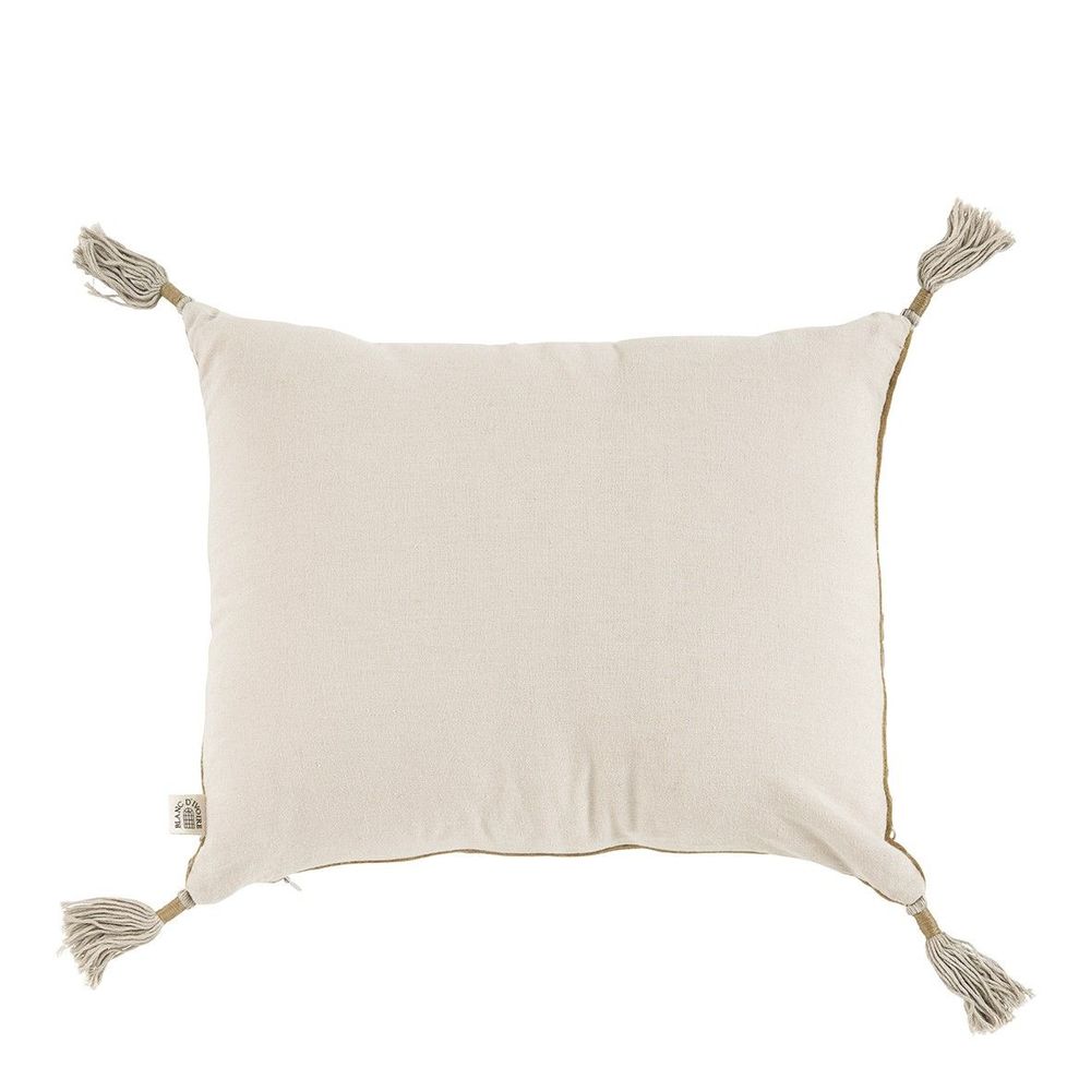 Coussins textile - Housse de coussin MATTEO en velours de coton et lin - Taupe - 30 x 40 cm - BLANC D'IVOIRE