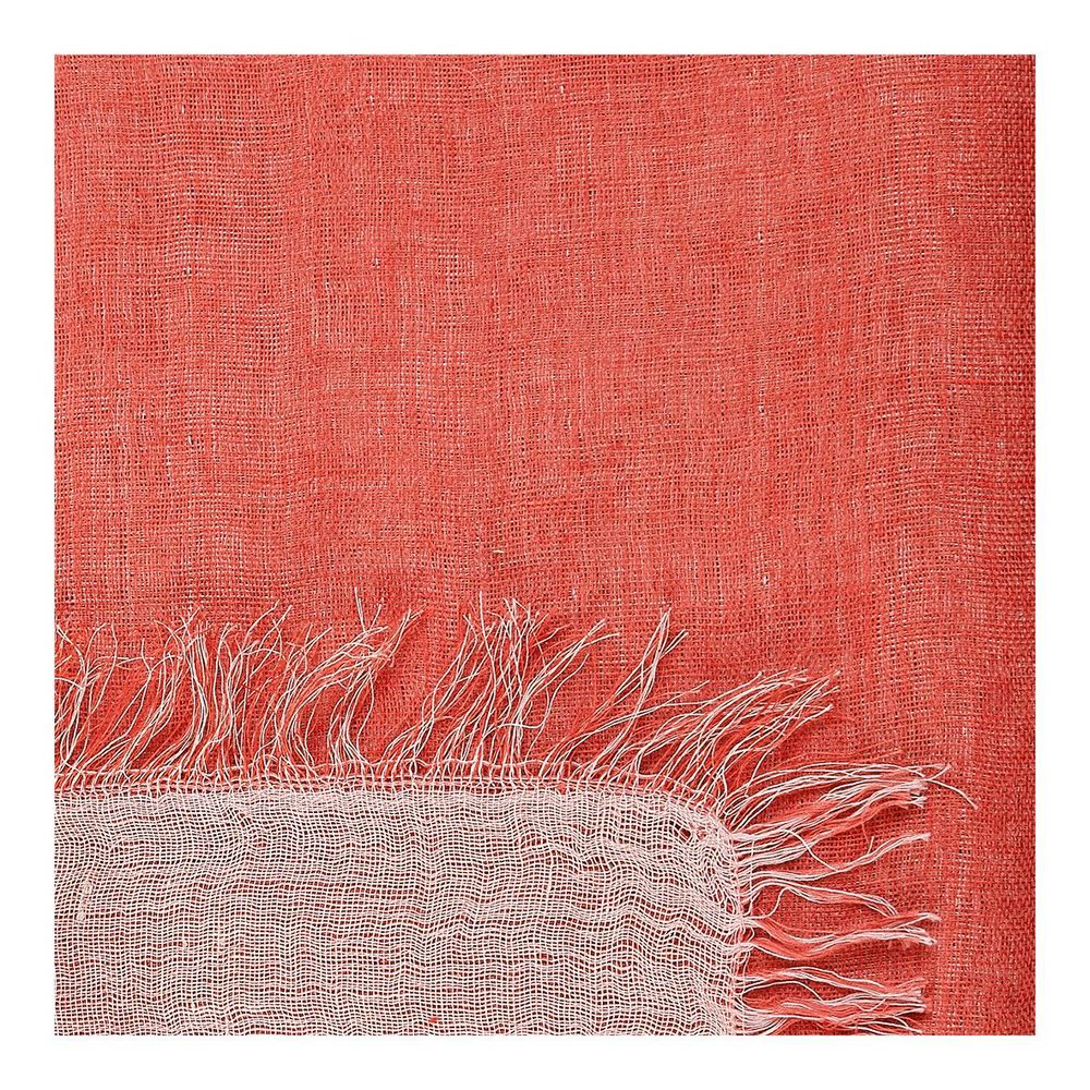 Throw blankets - LEA linen plaid - Burnt orange - BLANC D'IVOIRE