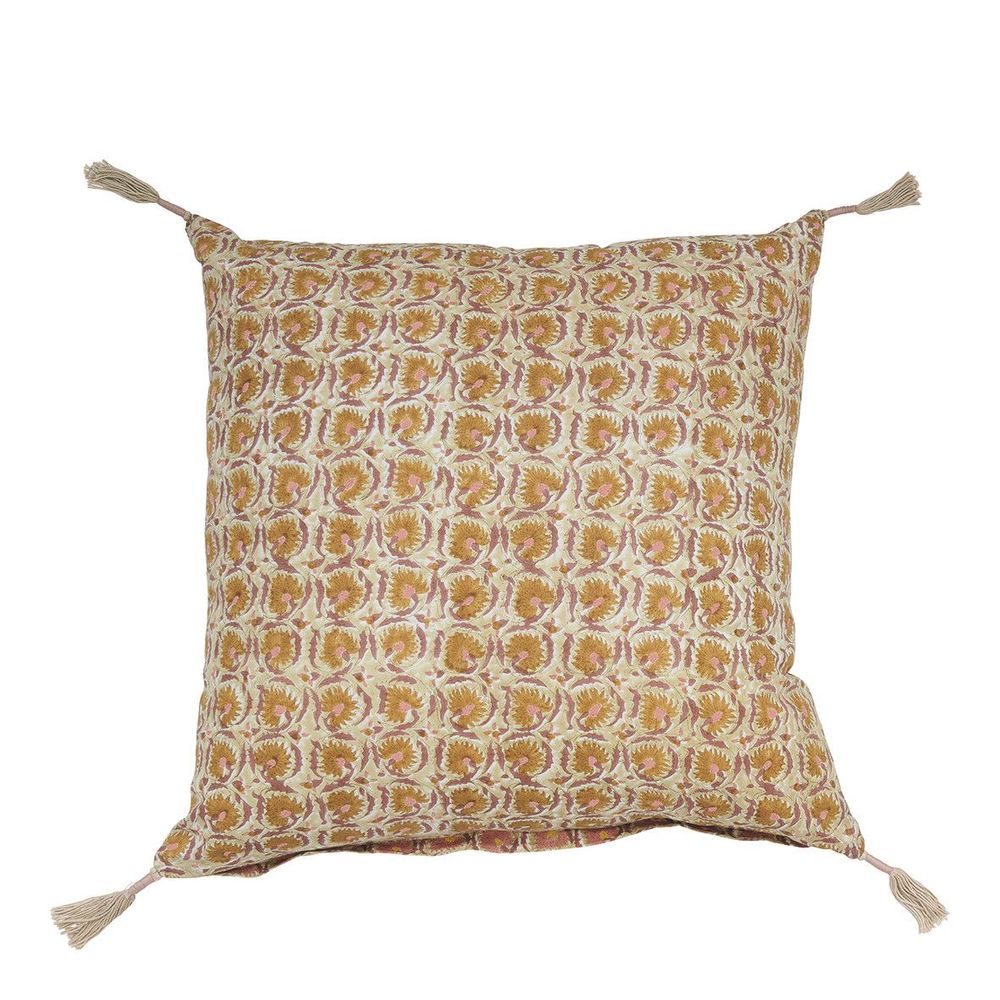 Coussins - Coussin FLORA coton - Rose - BLANC D'IVOIRE