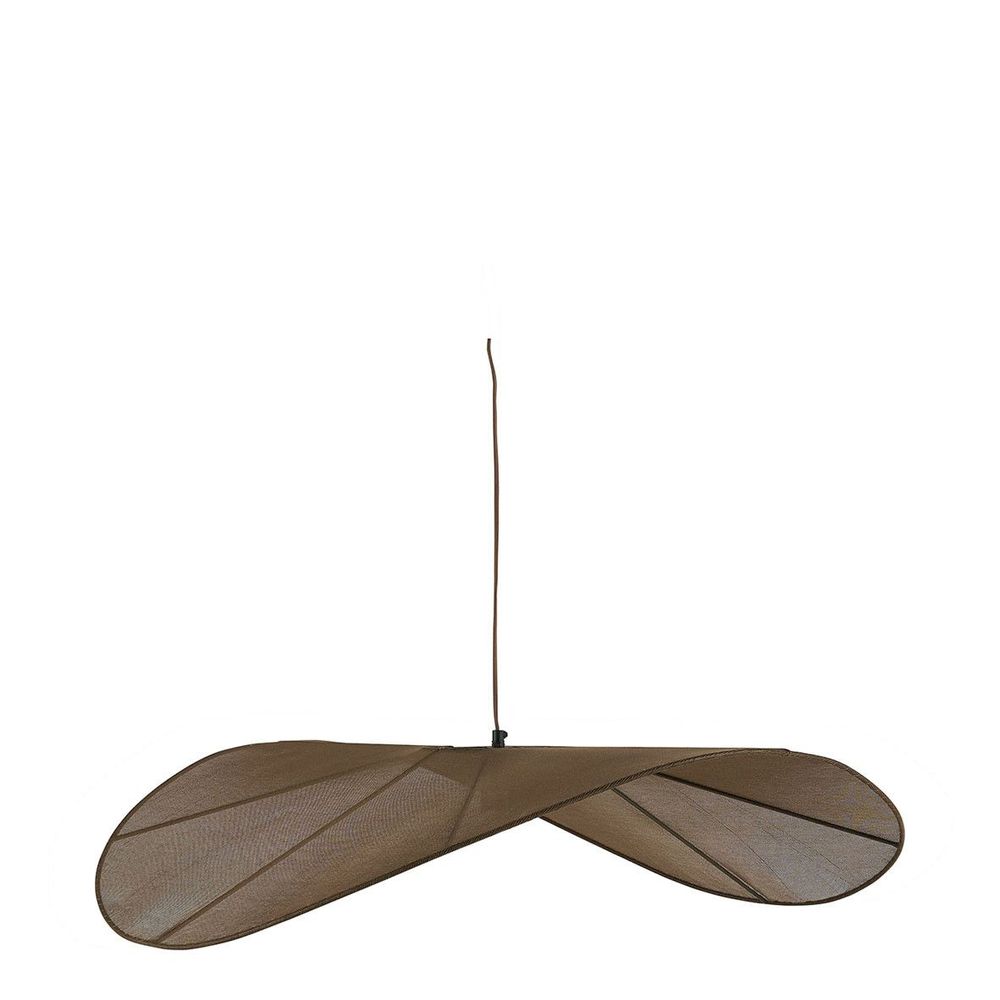 Hanging lights - ALBA pendant light in brown weave - ø 90 cm - BLANC D'IVOIRE