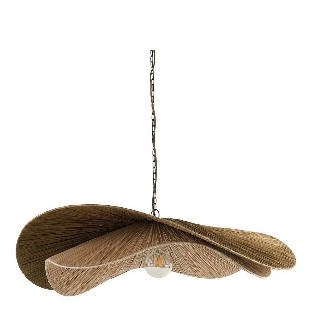 Suspensions - Suspension ADITA en raphia - Doré et naturel - ø 90 x 25 cm - BLANC D'IVOIRE