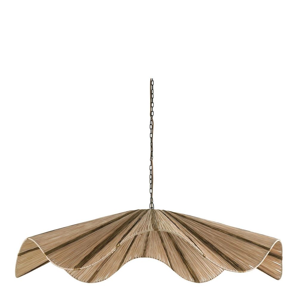 Suspensions - Suspension AIDA en raphia - Doré et naturel - ø 110 x 21 cm - BLANC D'IVOIRE