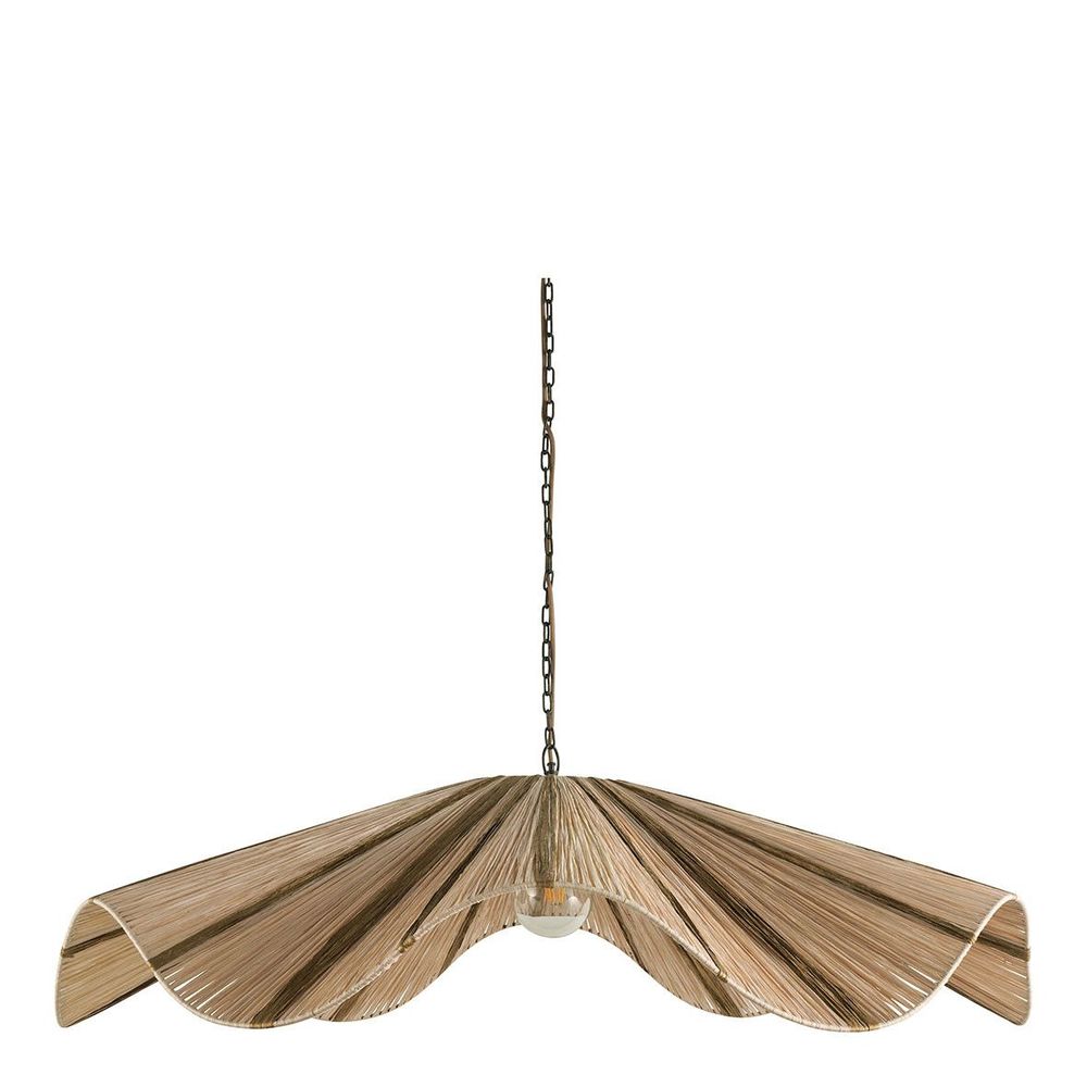 Suspensions - Suspension AIDA en raphia - Doré et naturel - ø 110 x 21 cm - BLANC D'IVOIRE