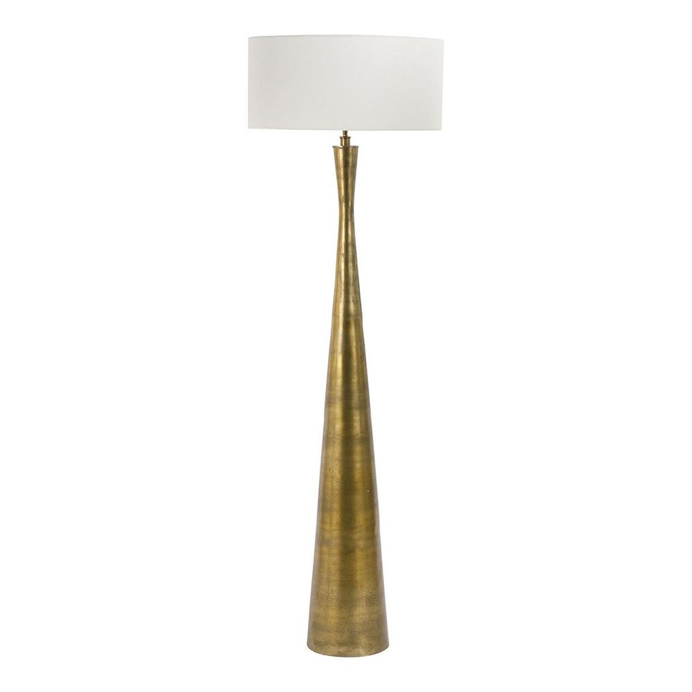 Floor lamps - MALIA floor lamp base in antique brass finish - ø 25 x 156.5 cm - BLANC D'IVOIRE
