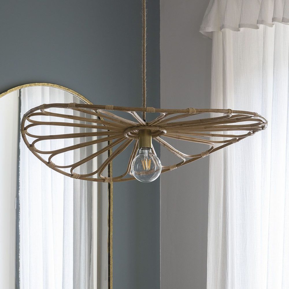 Hanging lights - SALOME rattan pendant light - Small model - ? 80cm - BLANC D'IVOIRE