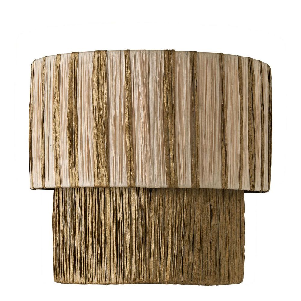 Wall lamps - Non-electrified raffia wall light NIA - Gold and natural - BLANC D'IVOIRE