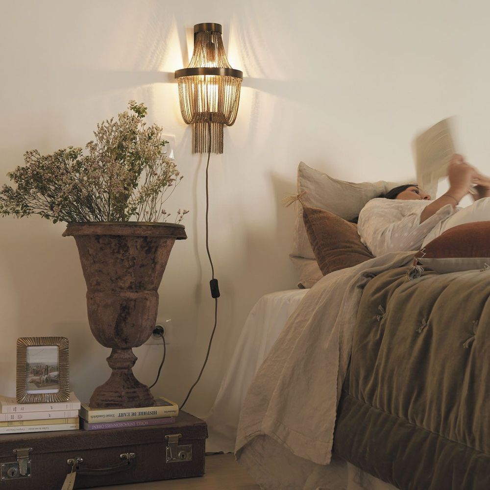Wall lamps - HONORÉ wall light - Bronze - BLANC D'IVOIRE