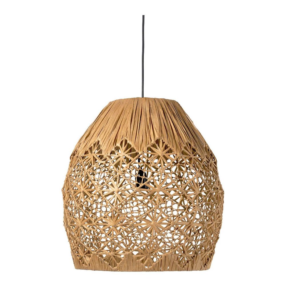 Hanging lights - CAPUCINE pendant light in raffia - ø 48 cm - BLANC D'IVOIRE