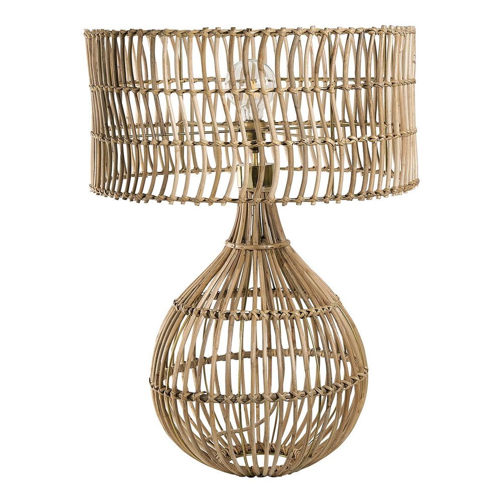Lampes à poser - Pied de lampe ROMANE en rotin - BLANC D'IVOIRE