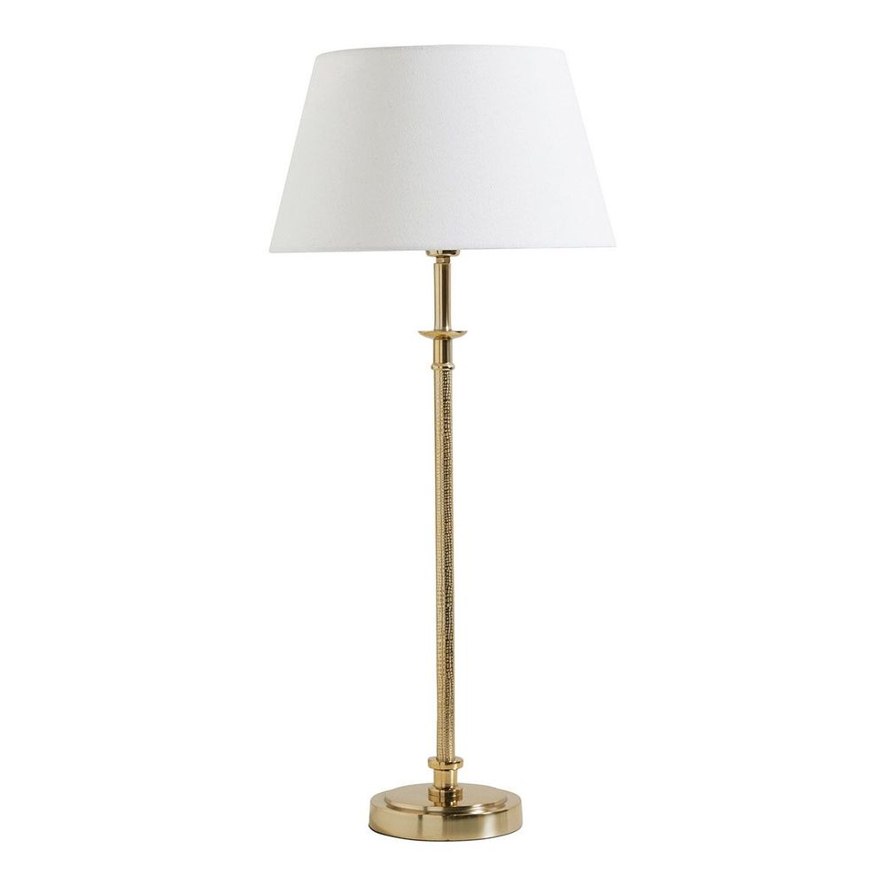 Lampes à poser - Pied de lampe JULIETTE en métal doré - - ø 16 x 57 cm - BLANC D'IVOIRE