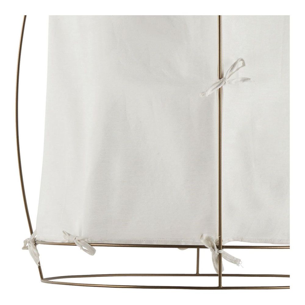 Suspensions - Suspension JADE en tissu blanc et métal doré finition laiton - Petit modèle - H. 65 cm - BLANC D'IVOIRE