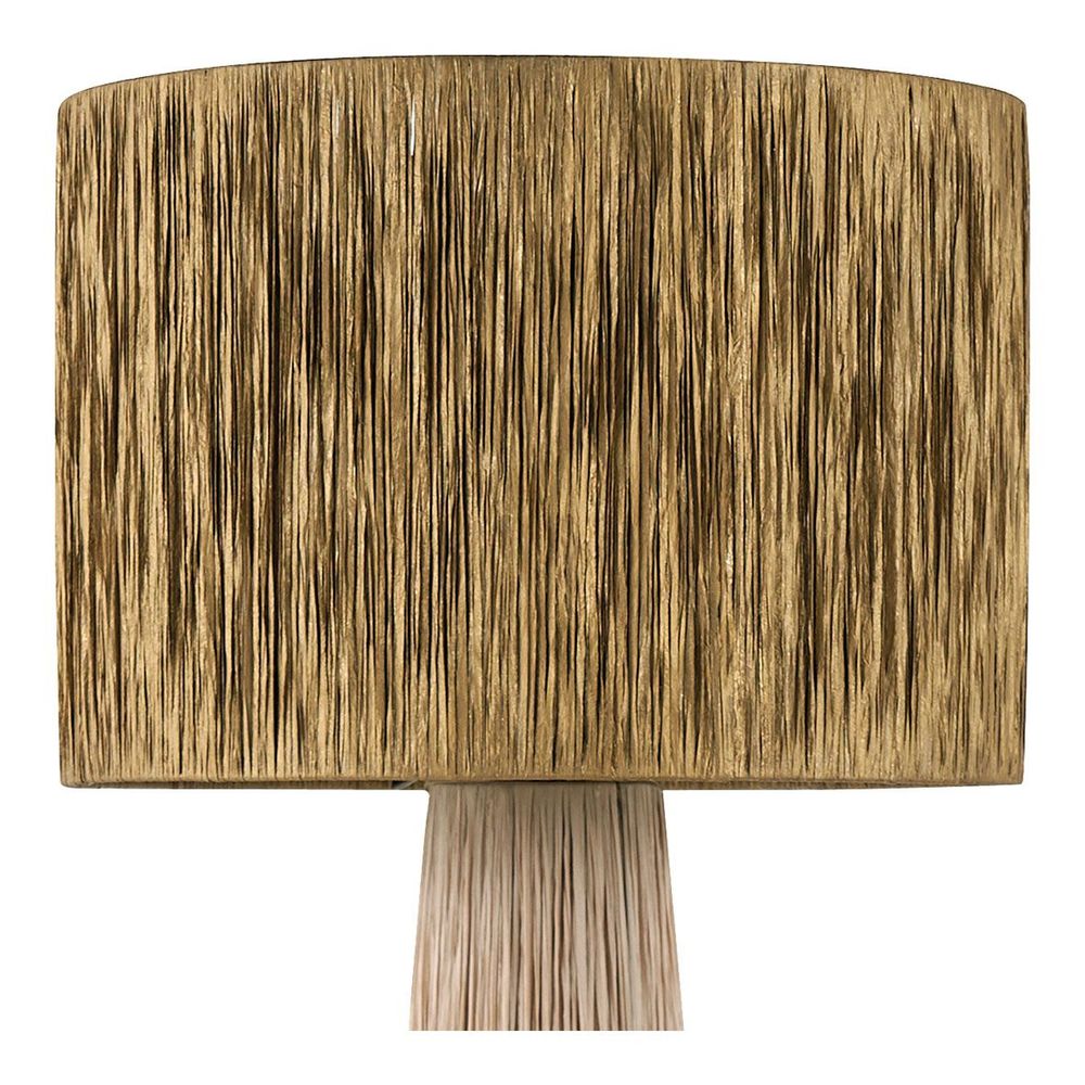 Lampadaires - Lampadaire NIA en raphia - Abat-jour doré - ø 50 x 140 cm - BLANC D'IVOIRE