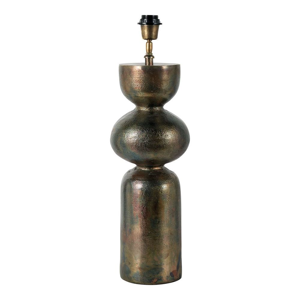 Table lamps - AMALIANE lamp base in gold metal - ø 19 x 57.5 cm - BLANC D'IVOIRE