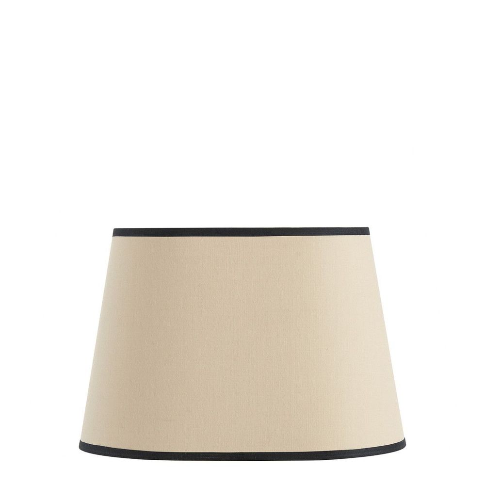 Abat-jours - Abat-jour beige bordé noir - 26 x 20 cm - BLANC D'IVOIRE