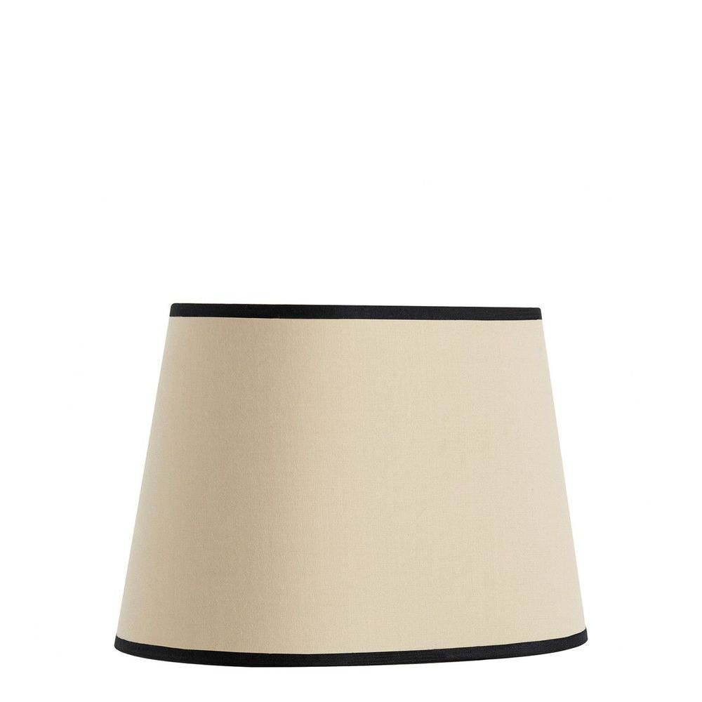 Abat-jours - Abat-jour beige bordé noir - 26 x 20 cm - BLANC D'IVOIRE