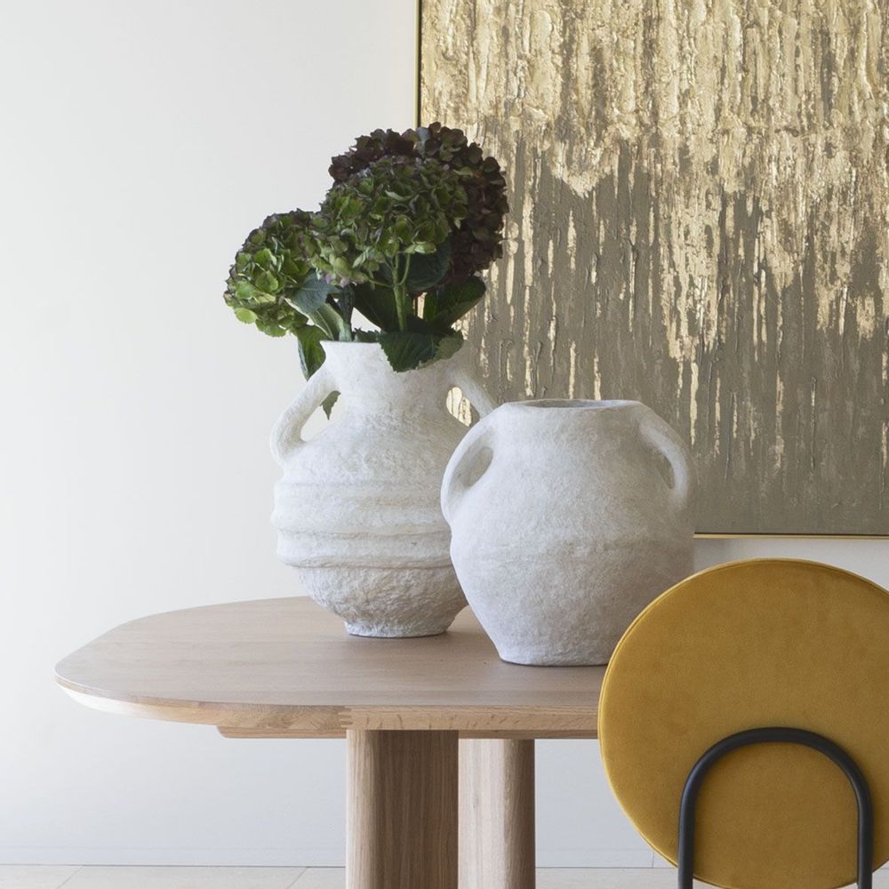 Vases - CALISTA decorative amphora vase in papier maché - ø 30 x 35 cm - BLANC D'IVOIRE