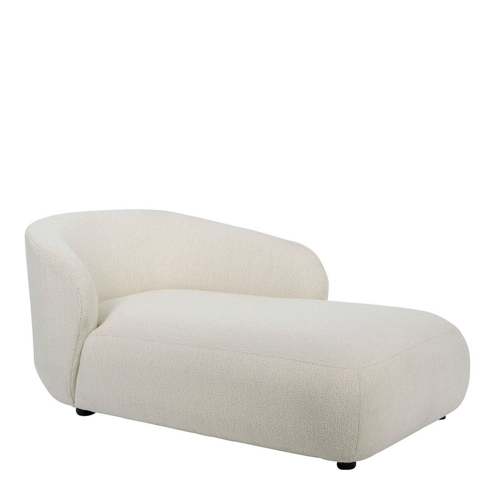 Banquettes pour collectivités - Méridienne LISETTE en bouclette - Crème - BLANC D'IVOIRE