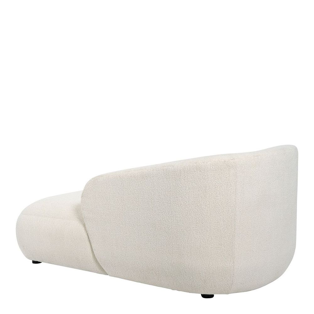 Banquettes pour collectivités - Méridienne LISETTE en bouclette - Crème - BLANC D'IVOIRE